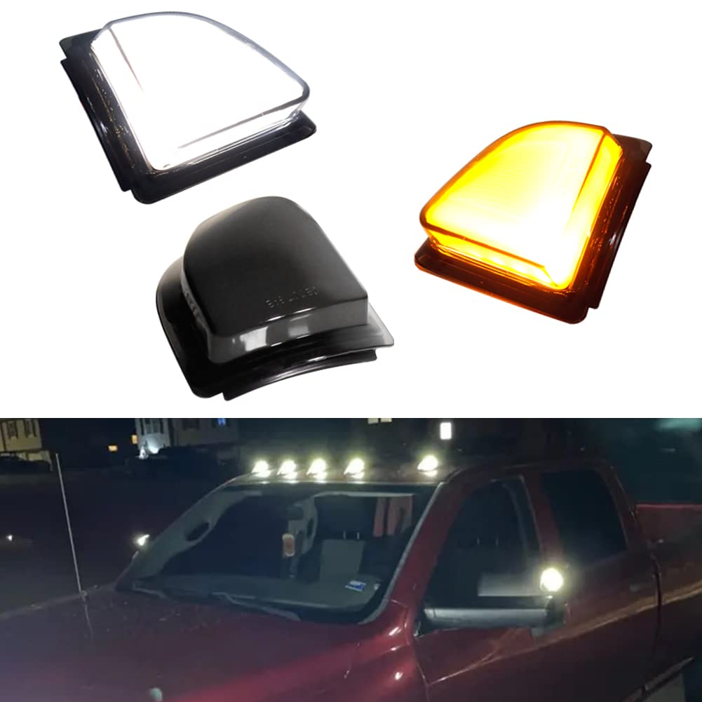 Tonsya 2 in 1 LED For 2011-2018 Dodge Ram 1500 2500 3500 4500 5500,2019-2022 Ram 1500 Classic Assembly Side Mirror Turn Signal Lights Daytime Running Lights Smoked Lens Led Lamps
