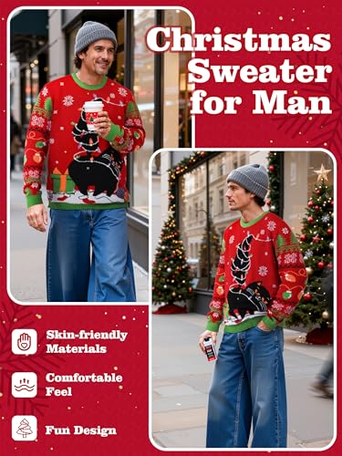 Somsoc Led Light Up Ugly Christmas Sweater For Women Men, Xmas Jumpers Funny Knitted Sweaters With Light Bulbs 6 Somsoc Led Light Up Ugly Christmas Sweater For Women Men, Xmas Jumpers Funny Knitted Sweaters With Light Bulbs - Image 7