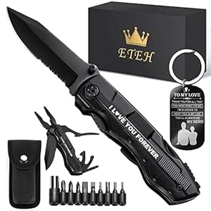 Valentines Day Gifts for Him Boyfriend Husband,Multitool Pocket Knife “I LOVE YOU”,Gifts for Boyfriend Husband,Birthday Anniversary Christmas Gifts for Him,Unique Camping Hunting Gift Ideas for Men