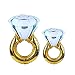 WULEEUPER Giant Diamond Ring Balloon 43 Inch and 33 Inch Diamond Ring Foil Helium Balloons for Bachelorette Party Kids Party and Bridal Shower Party Birthday Vow Renewal Wedding Decoration