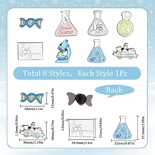 Image of SUNNYCLUE 1 Box 8 Style Science Enamel Pin Lab Pins Bulk Medical Brooch Pins Set Cute Cartoon Lab Lapel Pins Doctor Enamel Pin Brooches for Backpacks Laboratory Women Men Graduation Gift Clothes Decor