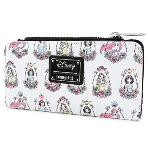 Loungefly x Disney Princess Portraits Allover-Print Faux Leather Wallet (White Multi, One Size)3