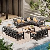 ComfCove Aluminum Outdoor Patio Furniture Set 11 Seats, Outdoor Sectional Corner...