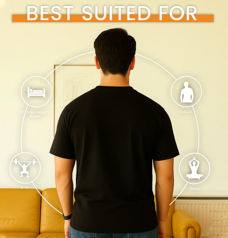 Image of Sleepynuts Men's Regular Fit Round Neck Half Sleeves Solid Casual Wear T-Shirt