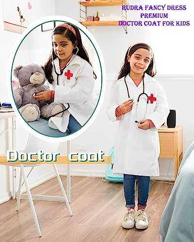 Image of doctor coat for kids | nurse costumes for girls fancy dress competition for age group 3 to 12 yrs