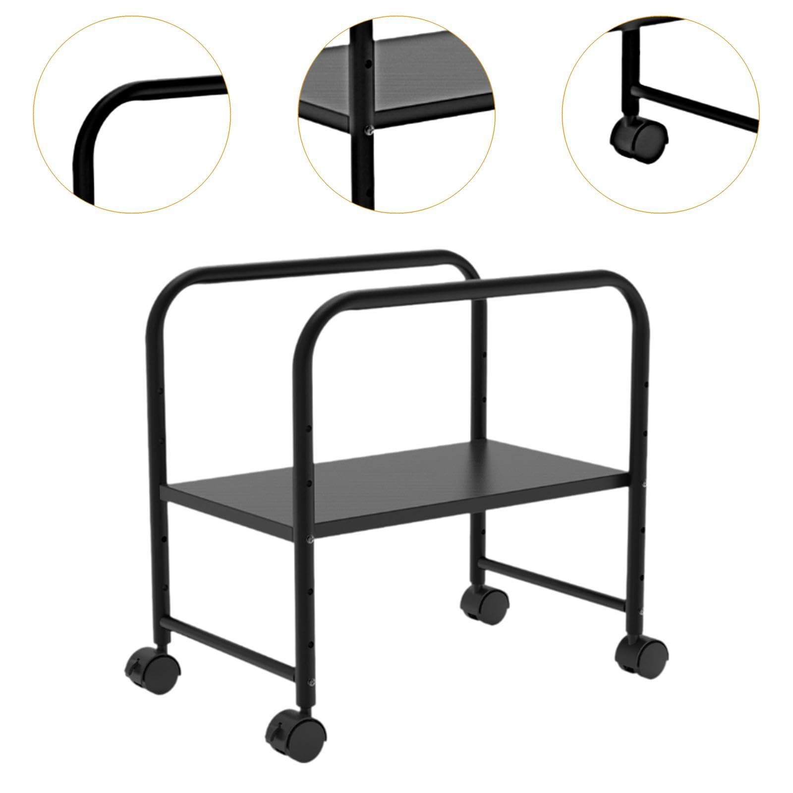 Soporte para CPU con Ruedas Bloqueables Estante Móvil para Torre de Computadora Rack Inferior Ajustable de Acero Y Protección Anticaída, Negro