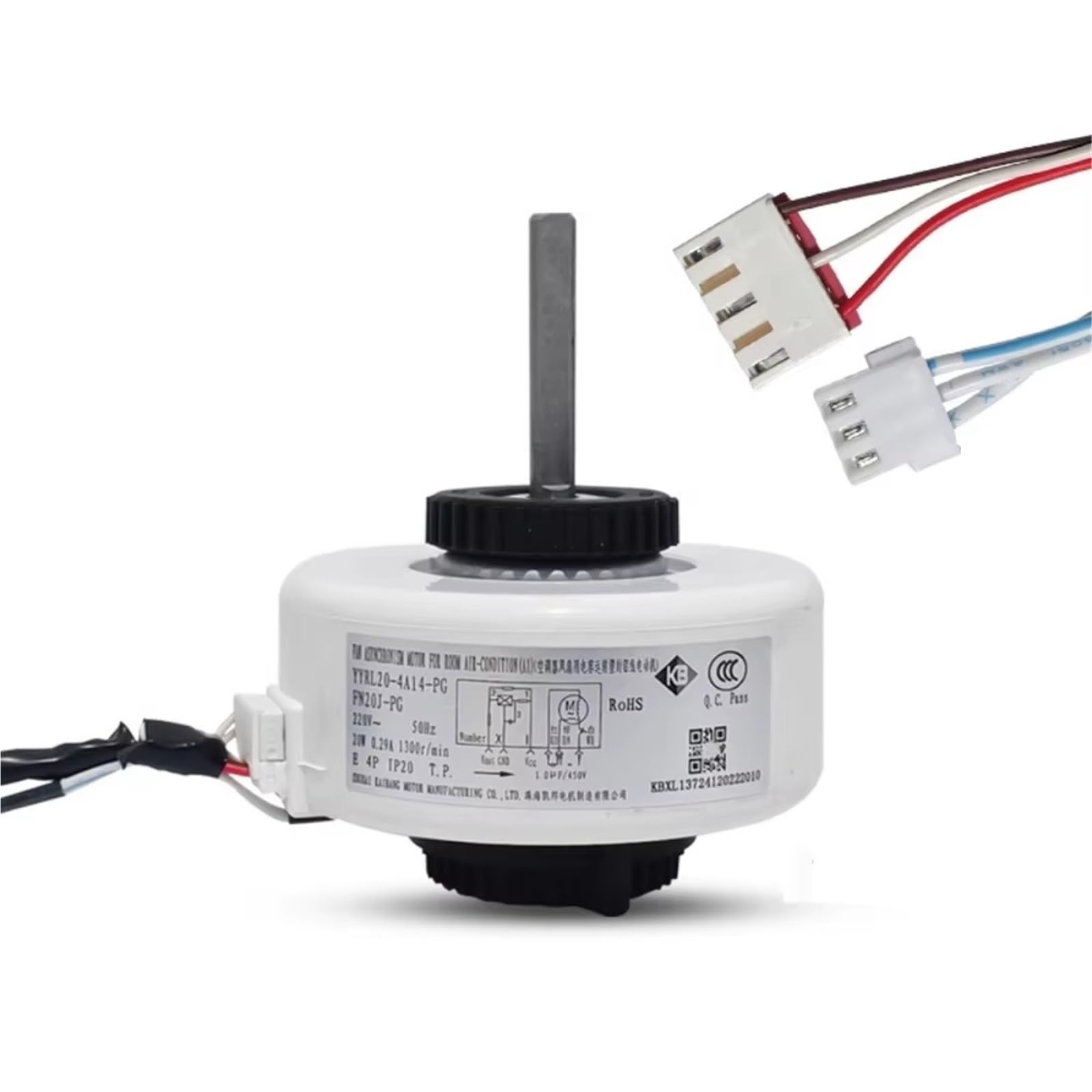 EKFBQBGW YYR20-4A8-PG AC220V 50Hz 20W 1300r/min FN20J-PG Indoor Unit AC Fan electronic starter for Air Conditioner Conditioning Parts