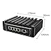 VENOEN Lüfterlose Firewall Software Mini PC 2,5 Gbe 4 LAN-Port, Celeron J6412 PC, Firewall Micro Appliance, 16GB DDR4 RAM 256GB SSD, HD, DP, WiFi, i225, SIM-Steckplatz, Auto Power On, RTC, WatchDog