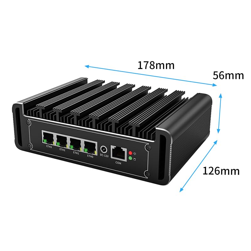 Software de firewall Mini PC Celeron J6412, Router Server, 2.5G Lan 4 puertos, 16GB RAM 500GB SSD, HD, DP, COM, USB, SIM, Wifi, BT, Support WatchDog, Auto Power On, Micro dispositivo de firewall