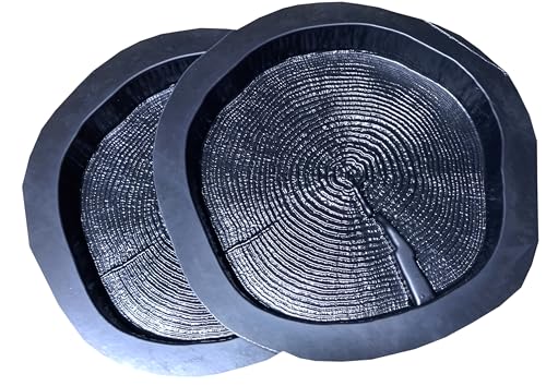 FHONYX 2 PCS Moldes 22x3cm, sección transversal, ronco de árbol, césped de jardín, decoración jardín, De Madera De Imitación ruta, DIY, aceras, adoquines, Reutilizable, polivalente