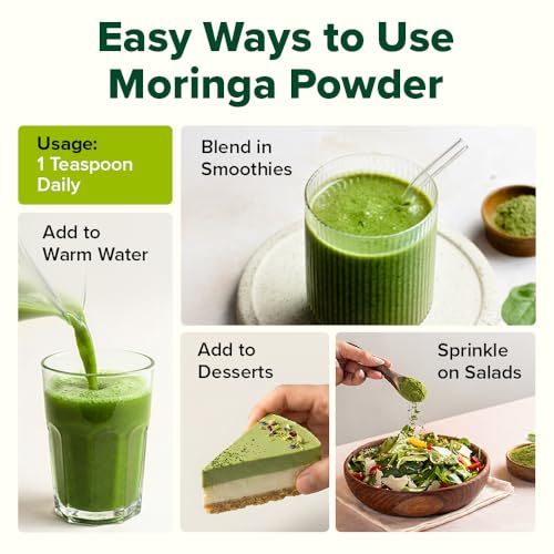 Image of VAHDAM Moringa Powder 200g | Pure Leaves, No Stems | Natural Source of Vitamins, Minerals & Amino Acids | For Smoothies, Cooking & Daily Nutrition | Non-GMO | 80 Servings (Pack of 2)