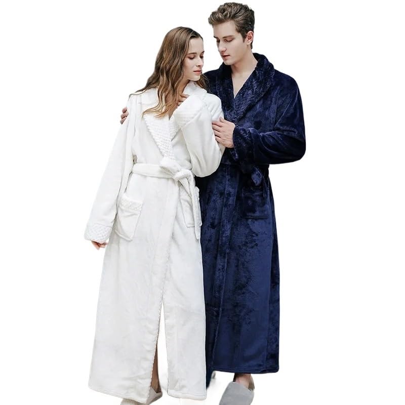 Accapatoio,Accappatoio Uomo,Accappatoio Donna Accappatoio Lungo e Caldo in Velluto Corallo, Spesso, per Uomo Donna, Pigiama da Bagno