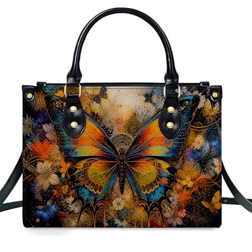 Bolso de cuero mariposa personalizado para mujer miniatura 1