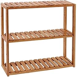 Estanteria Pequeña Suelo SONGMICS Estantería de Bambú para Baño, Librería, Organizador, Estantería de Almacanamiento de Pared, 60 x 15 x 54 cm BCB13Y