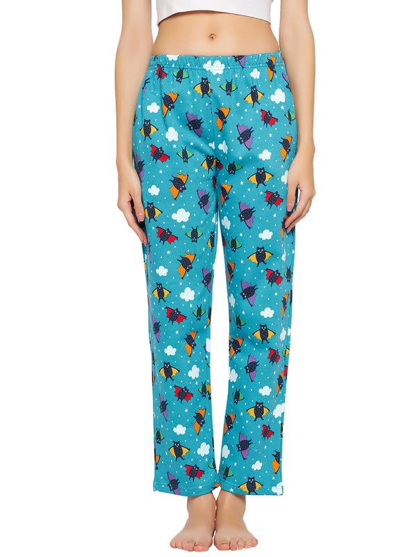 Image of Clovia Wool Blend Women's Fleece Christmas Print Casual Style Pyjama With Pocket