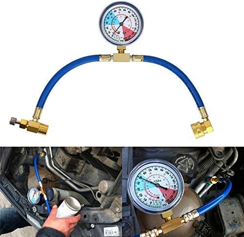 Car Conditioning Refrigerant Recharge Measuring Hose Kit R134A A/C Charging Adapter with Gauge
