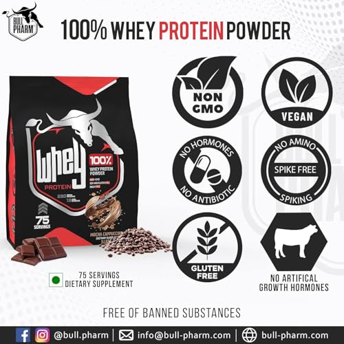 Image of 100% Whey Protein Powder | For Lean Muscle, Quick Recovery | Fast Absorption | Natural Bcaa And Eaa | Non-gmo | Soy & Gluten Free | Rbgh Free | Fssai Approved (Mocha Cappuccino, 5 Lbs)