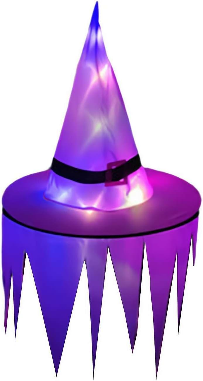 Halloween Hanging Lighted Glowing Witch Hat,Halloween