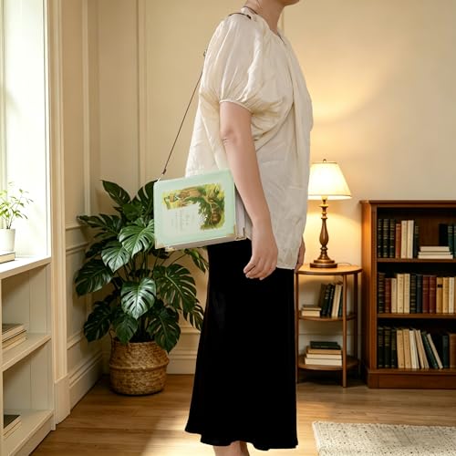 Image of Clutch Purse Large, Book Shaped Crossbody Bag, Vegan Leather Book Wallet, Book Lover Gift Handbag, Shoulder Bag