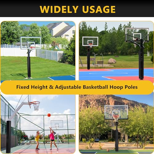 Image of 72 inch Tall Basketball Pole Pads, All-Weather Square Basketball Pole Padding Outdoor, 2 inch Thick Heavy Duty Wrap-Around Protective Pads for Fixed Height & Adjustable Basketball Hoop Poles