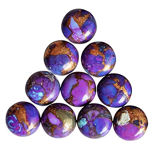 ABC Jewelry Mart 4 mm Round Shape, Amazing Quality Purple Copper Turquoise Cabochon, 7 Pcs Lot Gemstone for Making Jewellery, Turquoise Suppliers PCT 4 MM