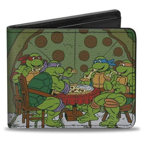 Nickelodeon Men's Buckle-Down PU Bifold Wallet, Ninja Turtles, 4.0