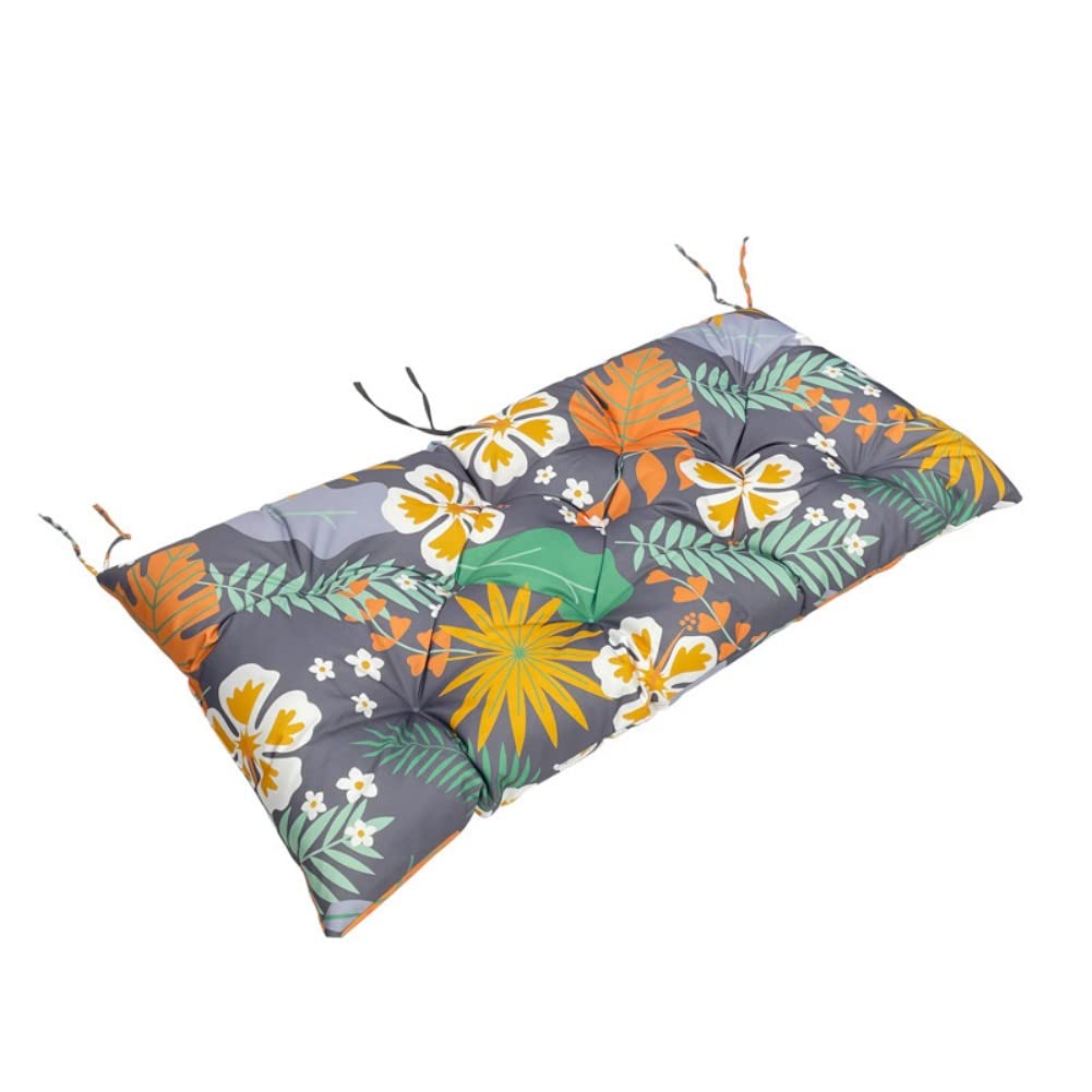 Srutirbo Waterproof Indoor/Outdoor Bench Cushion Garden Non-Slip Swings Chair Cushion, Loveseat Cushion for Patio Furniture Swing Wicker Garden Bench, Indoor Lounger Seat (47x19in, Flower)