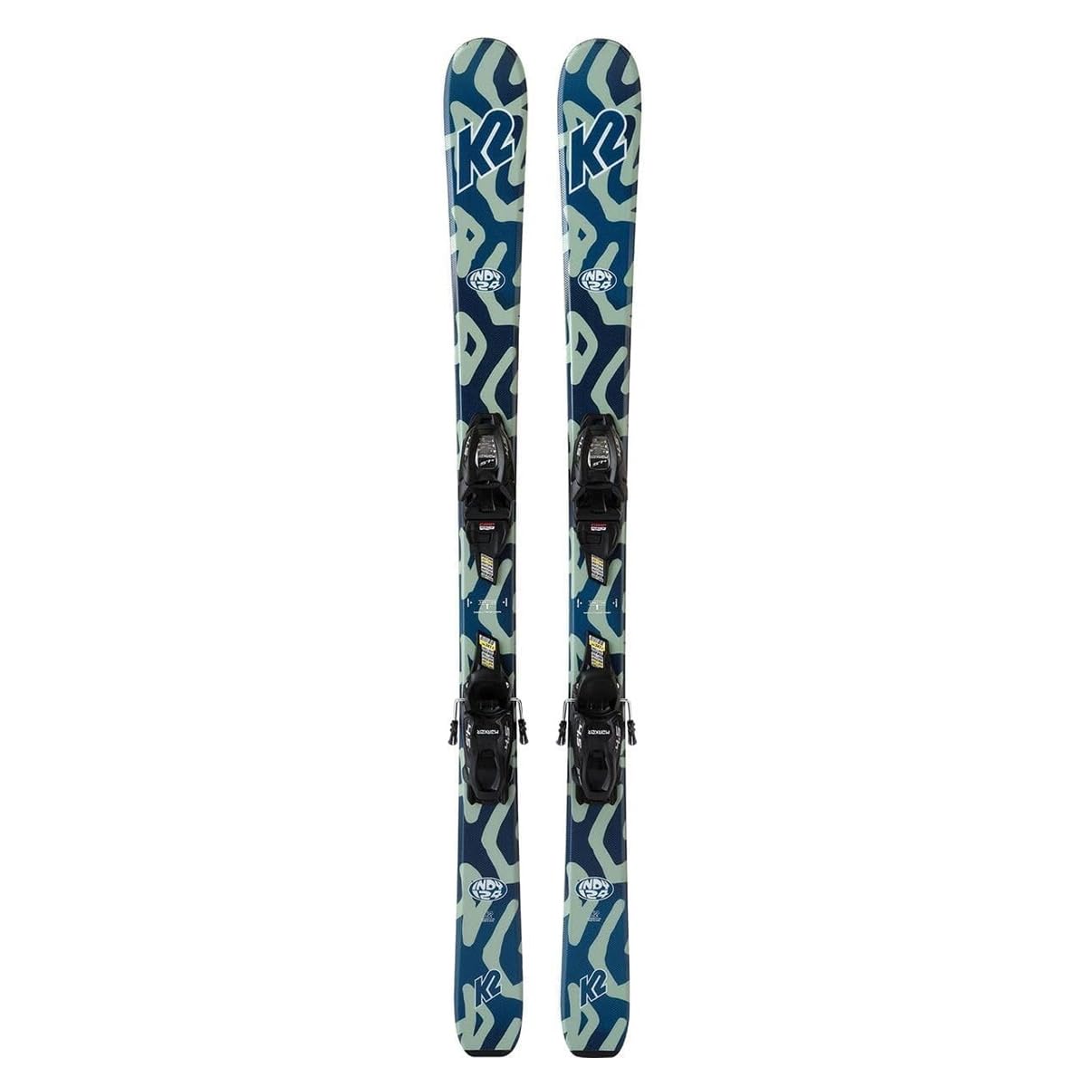 K2 Indy Skis w/ 4.5 FDT Jr Large Plate Bindings, 124 : Sports & Outdoors