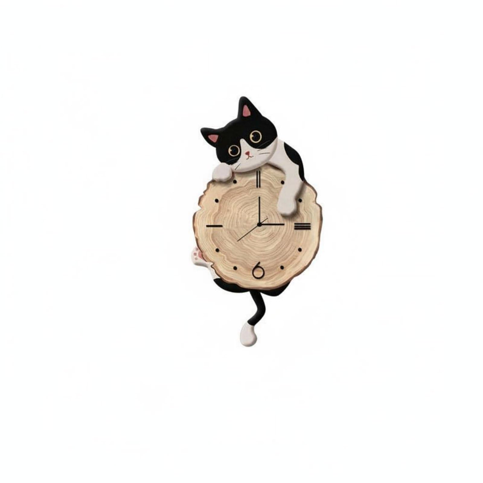 B Baosity Reloj Pared Reloj Colgante Reloj corativo Reloj Silencioso con Pendular Mara Estilo Acogedor con sobre Esfera y Movimiento Continuo Acuado para Dormitorio Comedor, Color to 3, 41-71cm