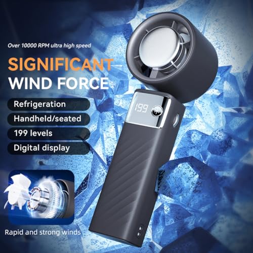Ventilateur miniature portable rechargeable USB avec écran LED extérieur - 5