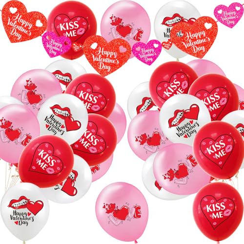 Decoración para fiestas de San Valentín, pancartas con corazones, globos con motivos de San Valentín y velas perfumadas para San Valentín