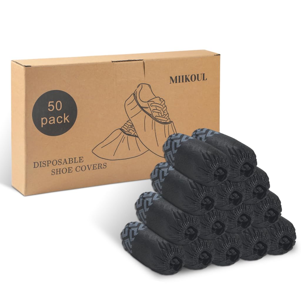 Disposable Shoe Covers Non Slip Black Recyclable Non Woven Fabric