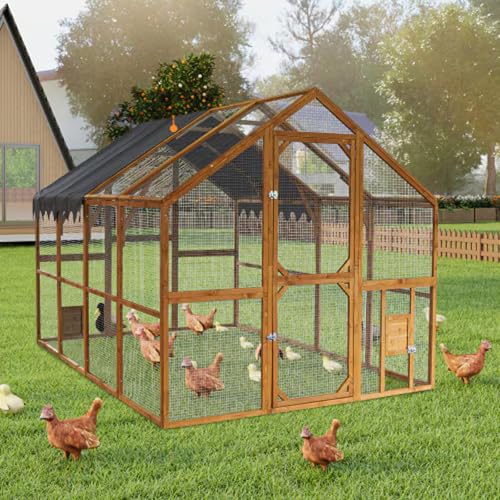 Zuepretd Outdoor Chicken Coop Enclosures,110" Large Kitten Playpen with Platforms,Cover Portable Poultry,Outdoor Backyard Farm Animal Enclosure for All Kinds of Animals