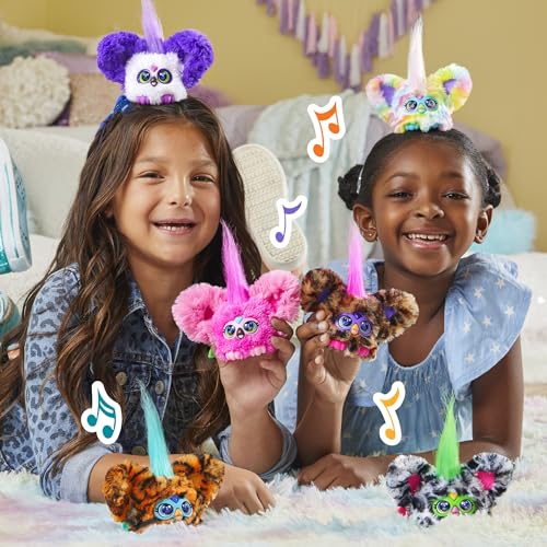 Image of Furby Furblets Chee-Chee Mini Friend, Electronic Plush Toys for Girls & Boys 6+, Cheetah Print, Speaks Furbish & Plays Music, Series 4