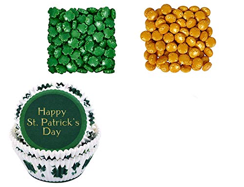 Happy St. Patrick's Day 75 Piece Cupcake Baking Cups & 2.1 oz of