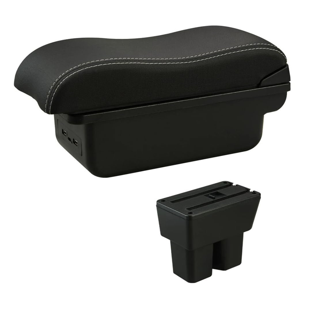 Toiumops Armrest for Suzuki Jimny 2019-2024, Car Armrest Box Center Console Store box(C3 White Line USB)