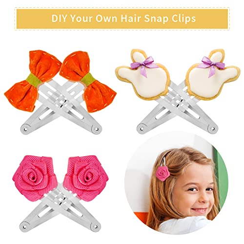 100 Pack Bulk 2 Inch 5 CM Small Metal Snap Hair Clips With Hole Silver Barrettes Hairpins Clips Thin Fine Bang Hair Holder Craft DIY Hair Accessories for Women Girl Kids Toddlers Baby - Image 4