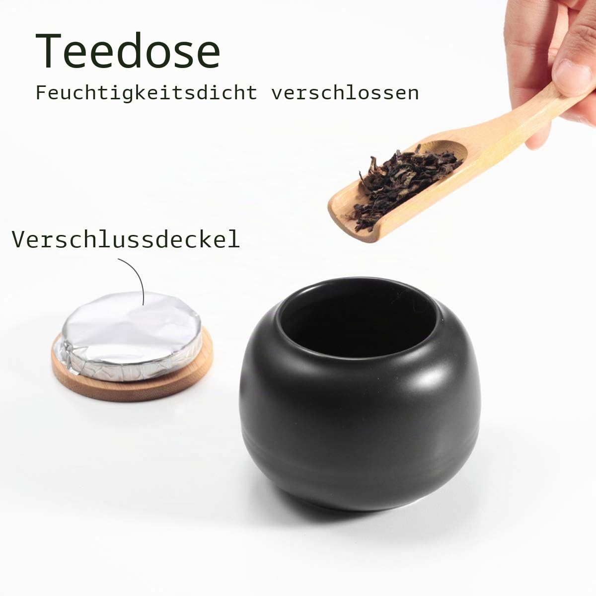 Chinesische Teekanne, Tassen-Set mit Tablett, Teesieb – Reise-Keramik-Teeservice aus Porzellan, tragbare All-in-One-Tasche für Outdoor, Picknick, Business, Hotel, Schwarz