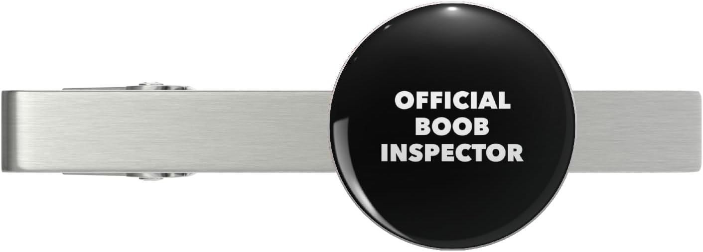 Official Boob Inspector Saying Halloween Quote Costume Silver Tie Clip Tie Bar Veteran Gift