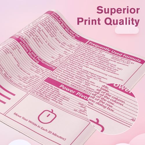 Image of iCasso Excel Cheat Sheet Desk Pad,Excel Mouse Pad Shortcuts,Excel Shortcuts Cheat Sheet Keyboard Mat, Extended Large XXL Non-Slip Mousepad with Stitched Edges for Computer(Pink Excel Shortcuts)