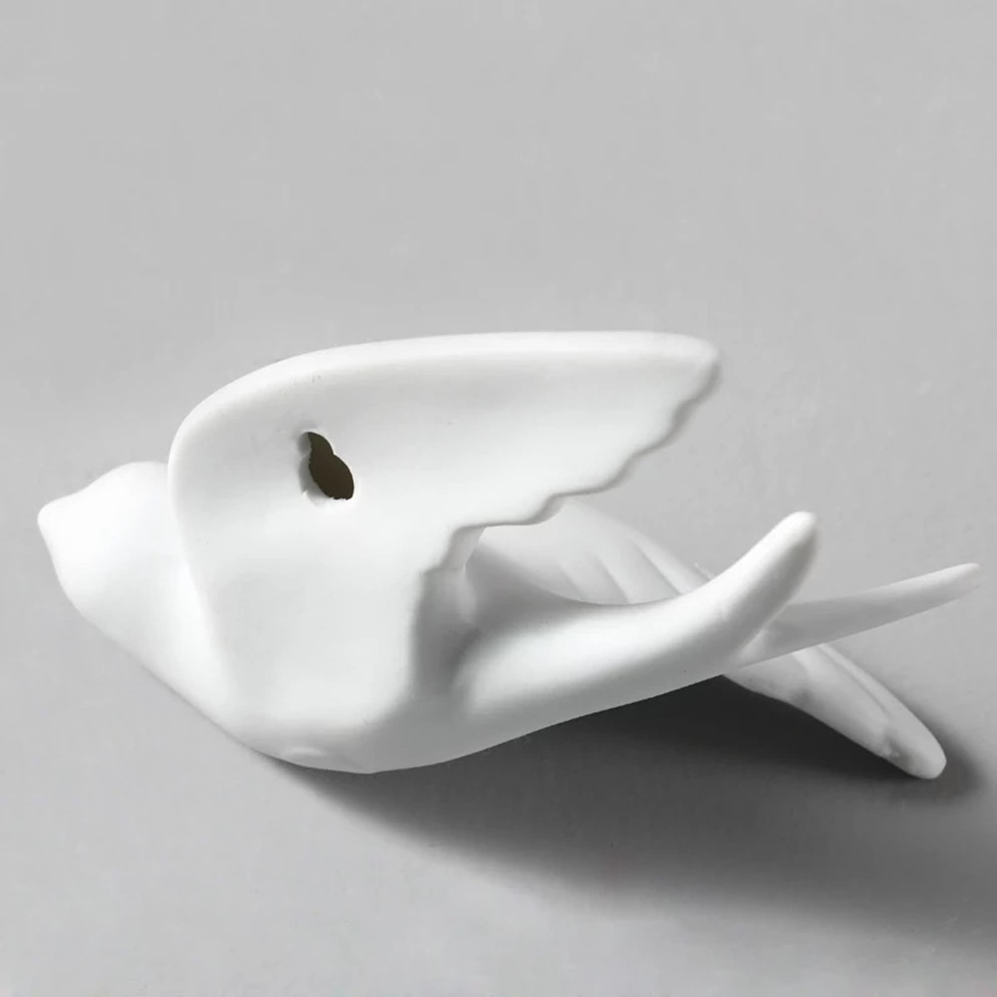 Dekoracje ścienne 3D, Biała ceramiczna rzeźba ptaka 3D, dekoracja ścienna, wisząca(Left,L)