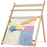Weaving Loom with Stand 25.2" HX19.3 W,Wooden Multi-Craft Weaving Loom Arts & Crafts, Extra-Large Fr