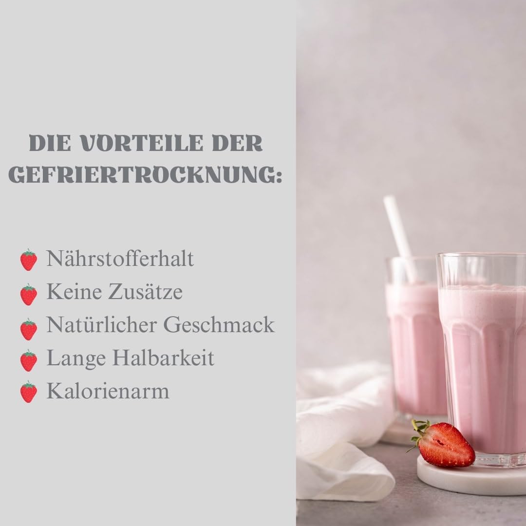 VITAVEGGY gefriergetrocknete Erdbeeren in Scheiben 6x300g gefriergetrocknete Früchte im wiederverschließbaren Eimer, Abfüllung in Deutschland,100% Frucht, für Smoothies, Müslis und Bowls