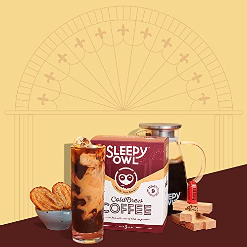 Sleepy Owl New Orleans Cold Brew Packs | 100% Arabica Coffee | Set of 3 Packs - Makes 9 Cups | 3 Step Cold Brew - No Equipment Required | No Preservatives - Image 2