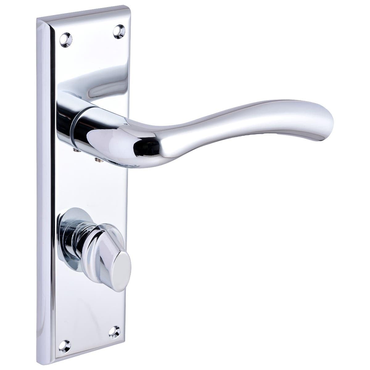 Designer Levers - Minerva Lever Bathroom Door Handle Polished Chrome