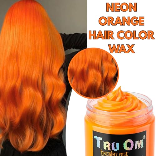 Image of Temporay Hair Color Wax | Metallic Shine | For Men & Women | DIY Instant Hair Color | Temporay Color 1 Day 1 Wash | No Ammonia, Bleach & Damage | Neon Orange - 100 gram