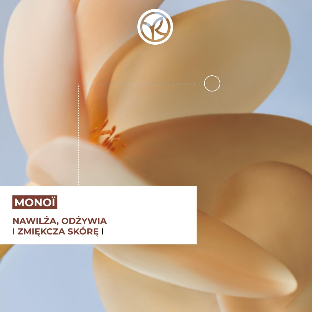 Yves Rocher Olejek odżywczy do ciała i włosów Monoi – 97% czystego Monoï z Tahiti – Intensywne odżywienie i nawilżenie, satynowa miękkość – Szklana butelka do recyklingu – 100 ml