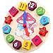 Horloge Puzzle Coloré Horloge de Formes de Puzzle Enfant Horloge Puzzle Enfant Bois Forme Horloge Enseignement en Bois Forme Horloge Horloge d'apprentissage Horloge Puzzle pour Enfants