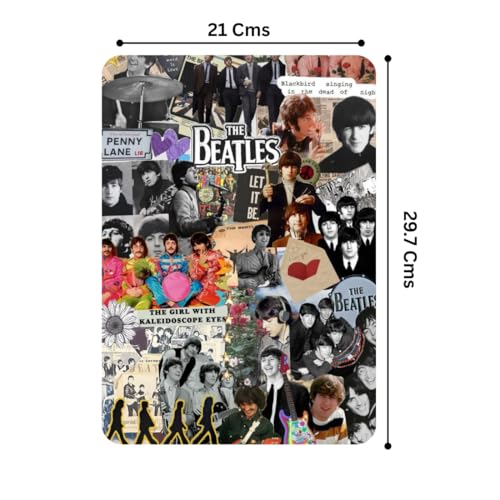 Image of Zesta Bathroom Decor Items Washroom Decor Tin Sign | Aesthetic Posters Wall Poster for Bedroom | Magnetic Cafe Decoration Items / Restaurant Decorations Items | Quirky Home Decor Bar Accent (Beatles (3))
