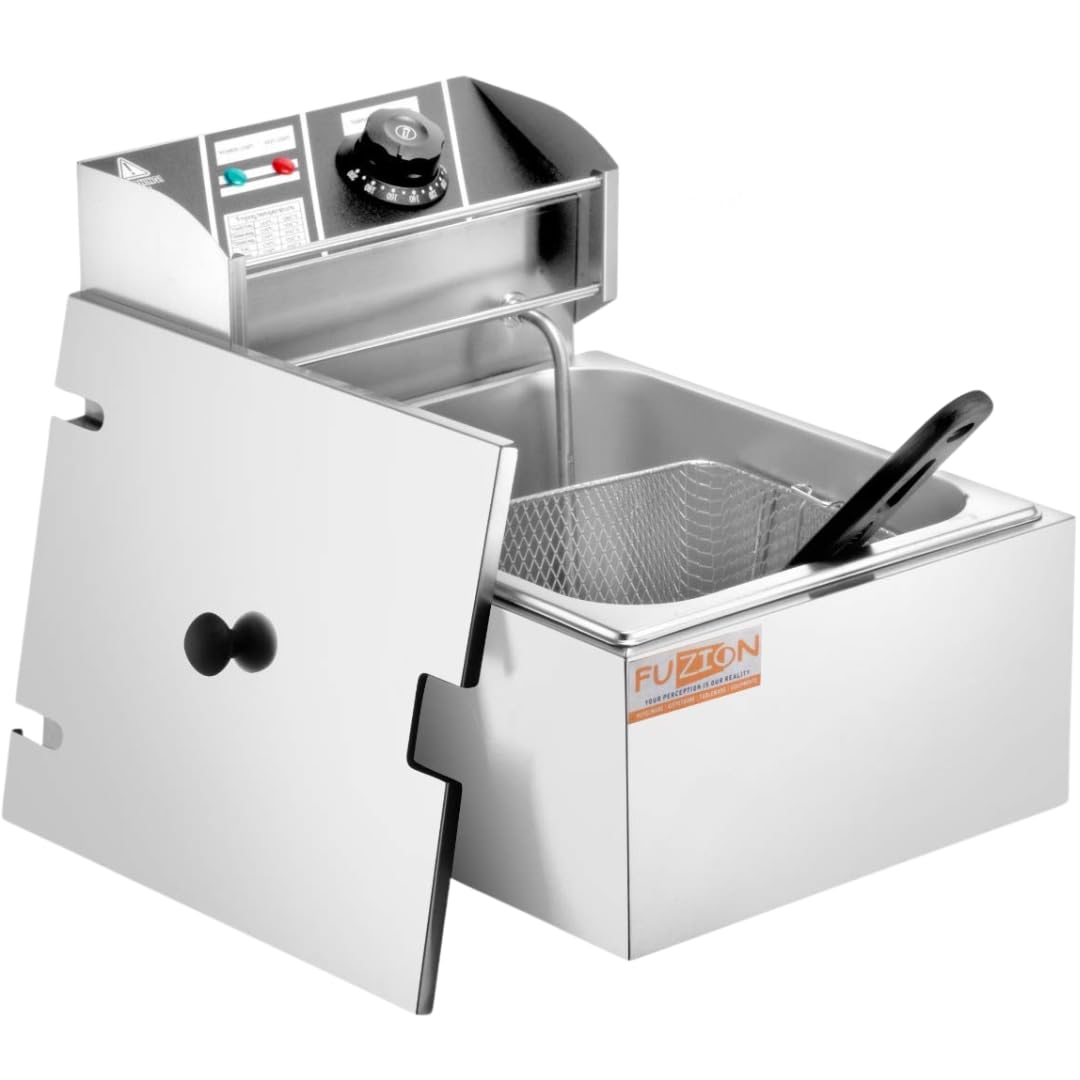 FUZION 6 Liters 2500W Commercial Single Electric Fryer, Silver